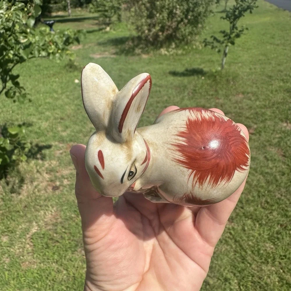 Staffordshire Style Bunny Rabbit Small Porcelain Figurine 4